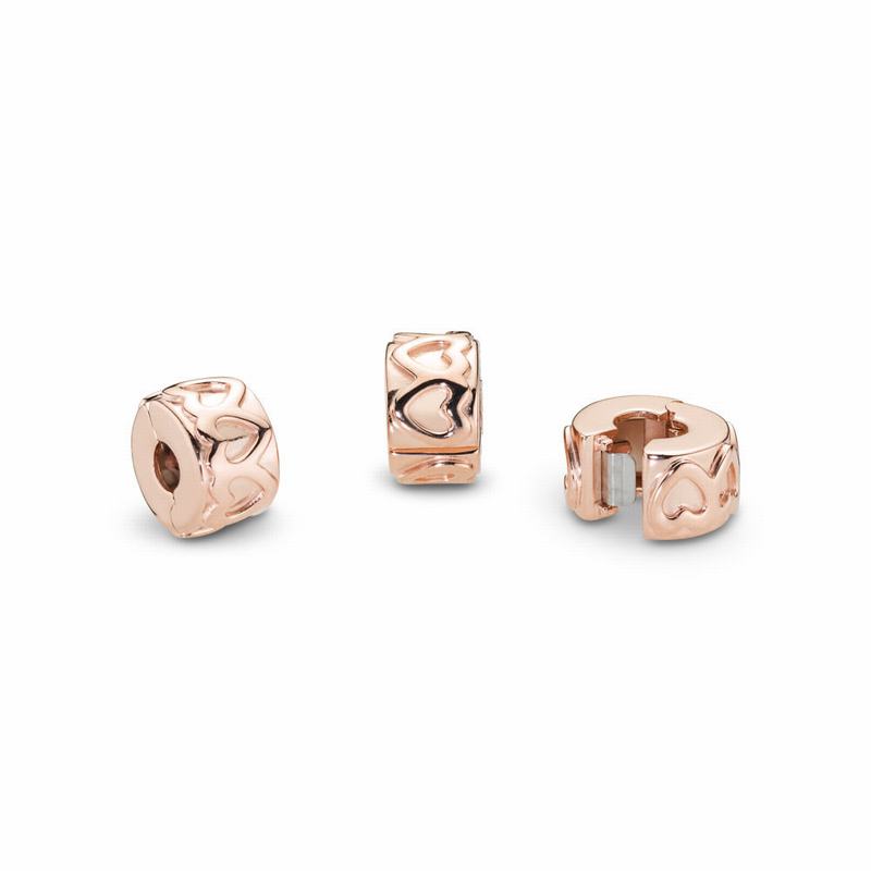 Pandora Rose™ Row Of Hearts Clip Charm Ireland - Pandora Rose - 504279XIT